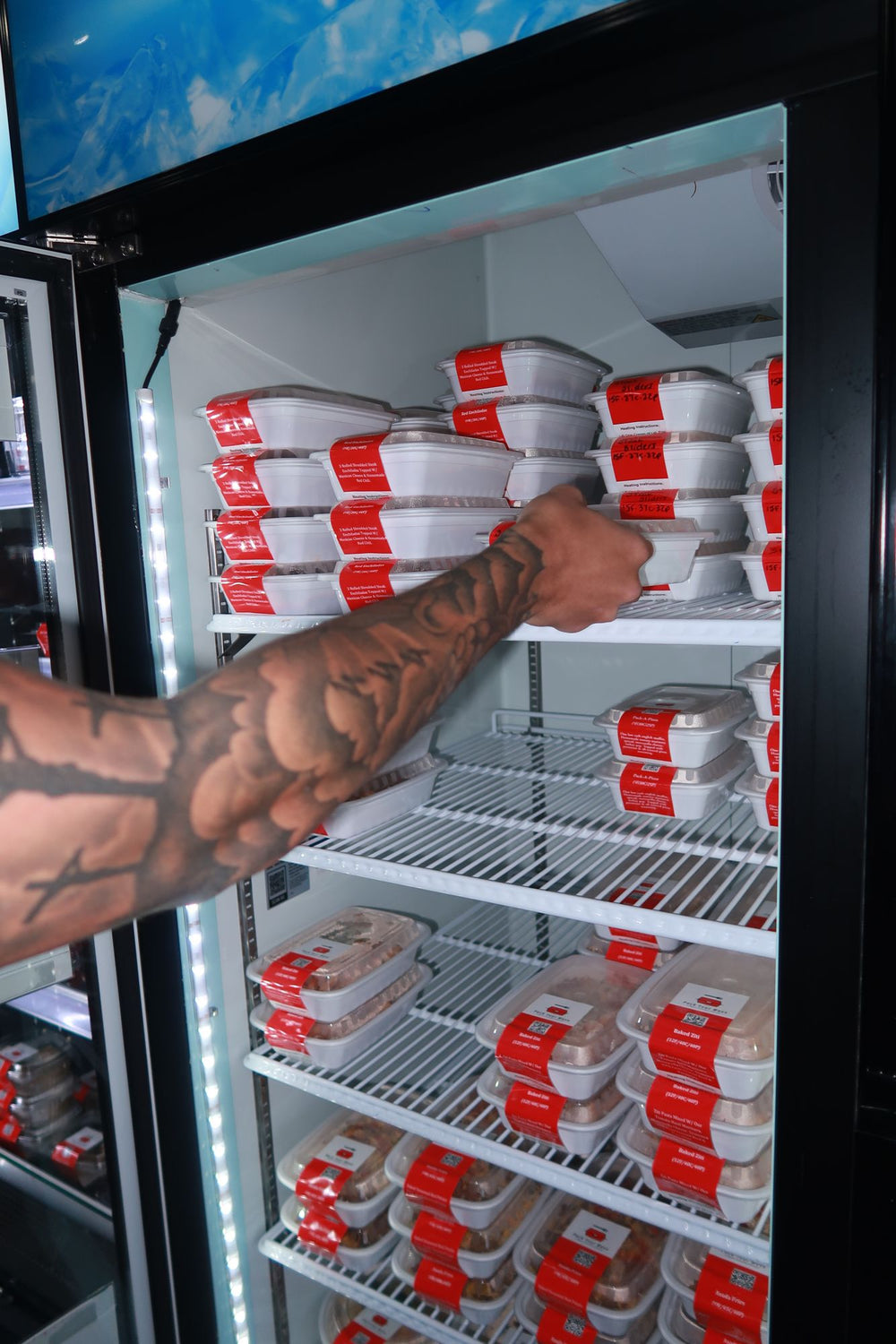 Reaching into the fridge